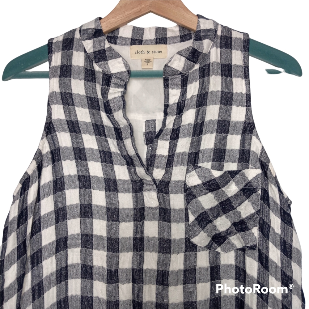 Anthropologie Cloth & Stone Maroney Gingham Dress - Picture 2 of 9